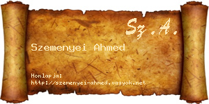 Szemenyei Ahmed névjegykártya